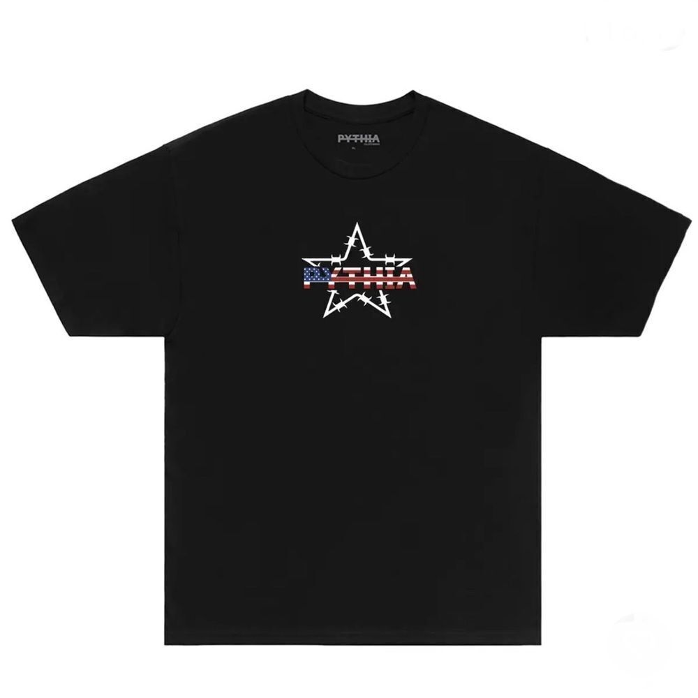 Pythia Stars‎ And Stripes Flag Logo Black S NWT IN PACKAGE